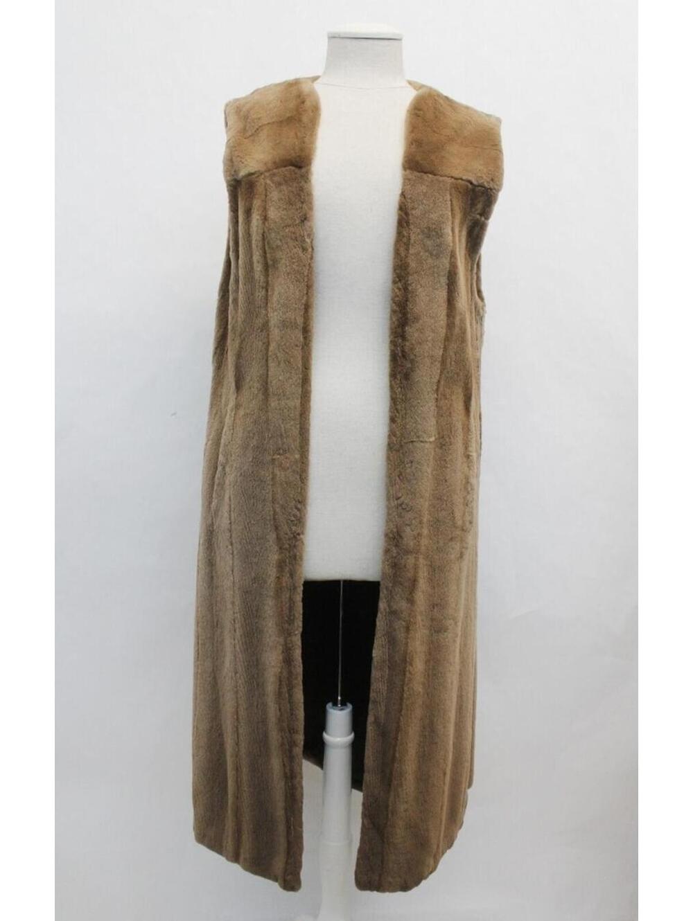 EXCELLENT SHEARED PASTEL MINK FUR VEST FUR LINING WOMEN WOMAN SIZE 2-4 SMALL